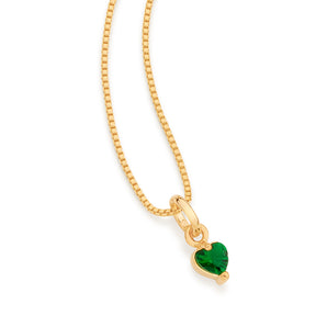 GOLD GREEN HEART PENDANT