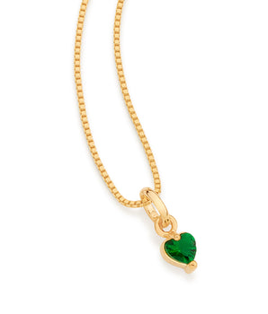 GOLD GREEN HEART PENDANT