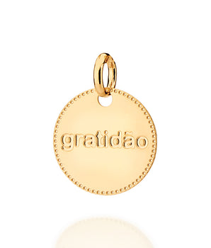 GOLD GRATIDÃO (GRATITUDE) CIRCLE PENDANT