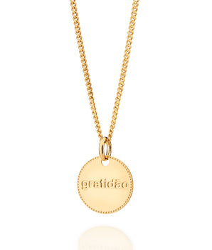 GOLD GRATIDÃO (GRATITUDE) CIRCLE PENDANT
