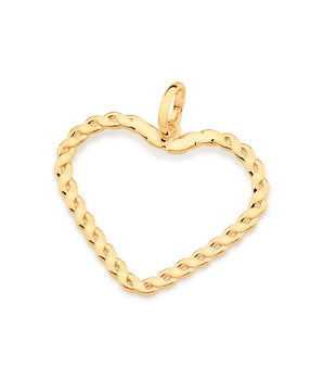 GOLD ROPE HEART PENDANT