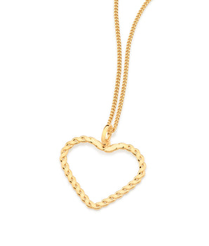 GOLD ROPE HEART PENDANT