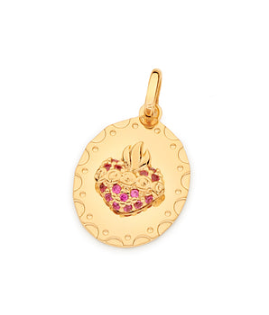 GOLD HOLY HEART OF MARY PENDANT