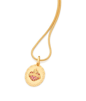 GOLD HOLY HEART OF MARY PENDANT