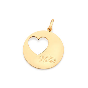GOLD HEART CUTOUT MAE� (MOM) PENDANT