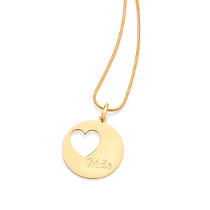 GOLD HEART CUTOUT MAE� (MOM) PENDANT