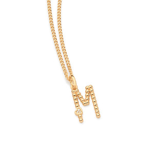 GOLD TEXTURED AND HEART LETTER PENDANT