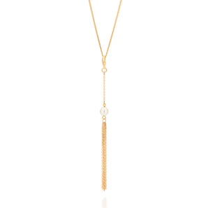GOLD DANGLY PEARL PENDANT