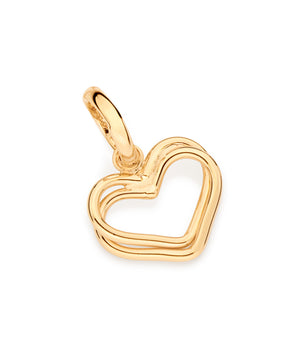 GOLD DOUBLE HEART HOLLOW PENDANT