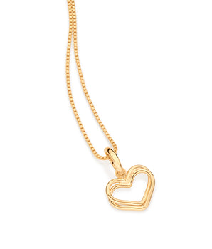 GOLD DOUBLE HEART HOLLOW PENDANT
