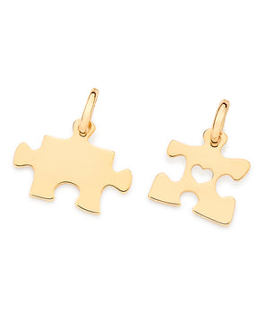 GOLD 2-IN-1 PUZZLE PIECES PENDANTS