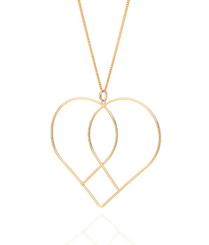 GOLD BROKEN HEART MAXI PENDANT