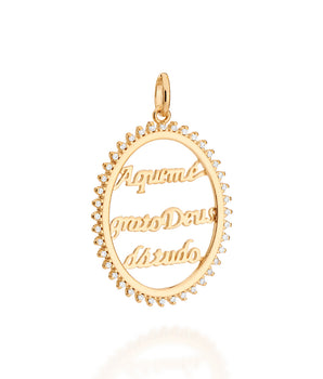 GOLD THANKFUL OVAL PENDANT