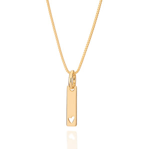 GOLD HEART VERTICAL PENDANT