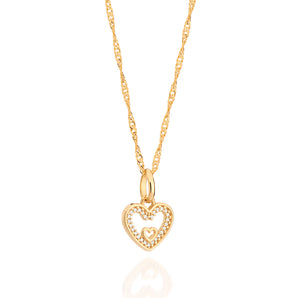 GOLD BEATING HEART PENDANT