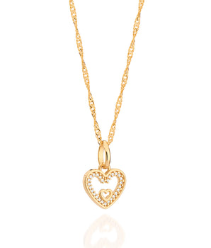 GOLD BEATING HEART PENDANT