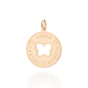 GOLD MANIFEST BUTTERFLY CIRCLE PENDANT