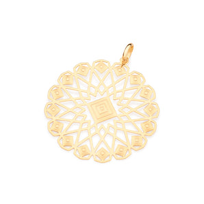 GOLD FLOWER MANDALA PENDANT