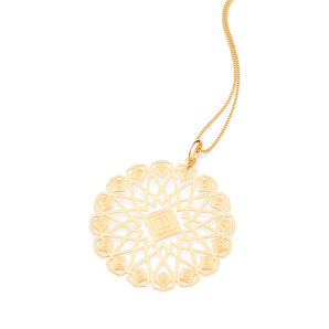 GOLD FLOWER MANDALA PENDANT