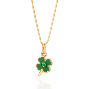 GOLD LUCKY CLOVER PENDANT