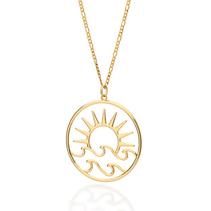 GOLD SUN AND WAVES PENDANT