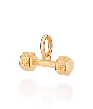 GOLD DUMBBELL PENDANT