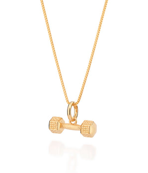 GOLD DUMBBELL PENDANT