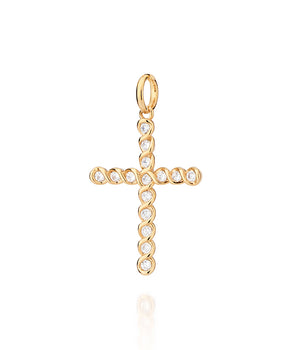 GOLD TWISTED CROSS PENDANT