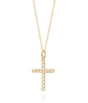 GOLD TWISTED CROSS PENDANT