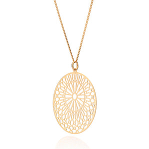 GOLD ARABESQUE MANDALA PENDANT