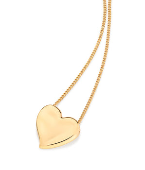 GOLD HEART BUTTON PENDANT