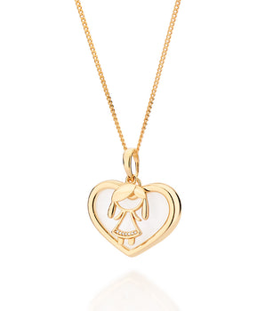 GOLD GIRL HEART PENDANT