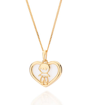 GOLD BOY HEART PENDANT