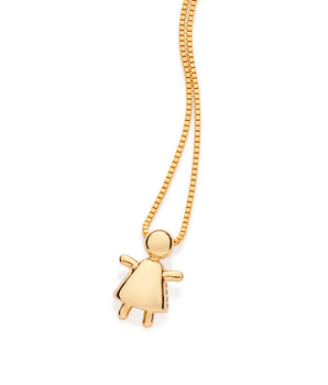 GOLD GIRL STICK FIGURE PENDANT