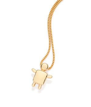 GOLD BOY STICK FIGURE PENDANT