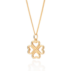 GOLD FOUR LEAVE CLOVER PENDANT