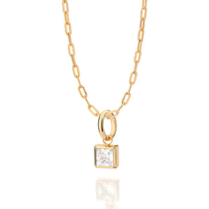 GOLD MEN'S ZIRCONIA PENDANT