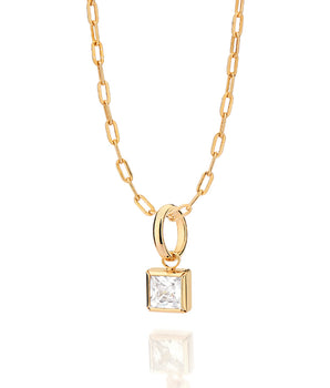 GOLD MEN'S ZIRCONIA PENDANT