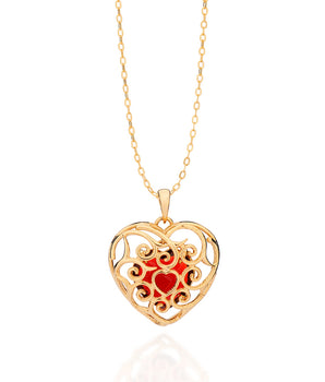 GOLD BLEEDING HEART PENDANT