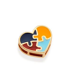 GOLD AUTISM AWARENESS HEART PENDANT