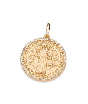 GOLD SAINT BENEDICT MEDAL PENDANT