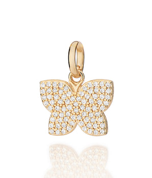 GOLD FULLY STUDDED BUTTERFLY PENDANT