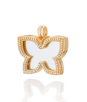 GOLD CLEAR BUTTERFLY MAXI PENDANT