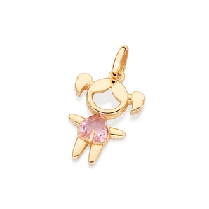 GOLD COLORFUL GIRL PENDANT