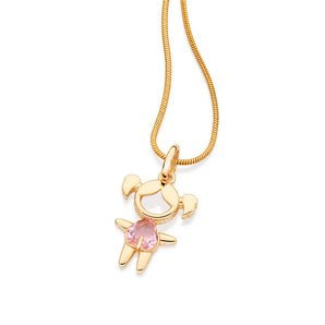 GOLD COLORFUL GIRL PENDANT