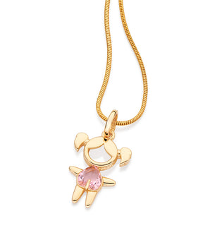 GOLD COLORFUL GIRL PENDANT