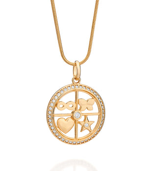 GOLD CIRCLE OF LOVE FAMILY MANDALA PENDANT