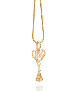 GOLD OUR LADY REVEALED HEART PENDANT