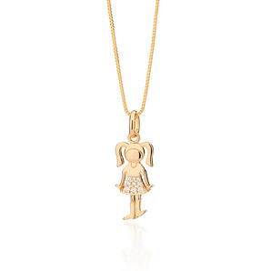 GOLD STANDING GIRL PENDANT