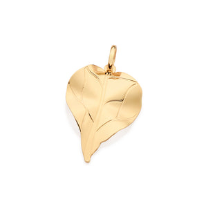GOLD CURVED LEAF PENDANT